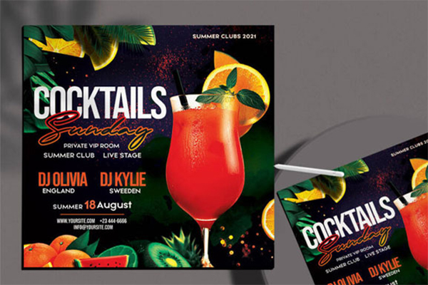 Free Cocktail Party Flyer Templates | Free PSD, Ai, Word, Doc, InDesign, Publisher Formats Download